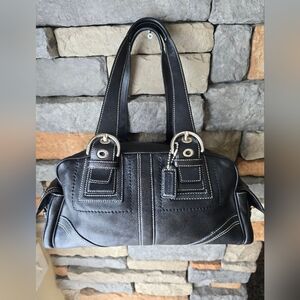 COACH 10036 Soho Black Leather Satchel with Silver Details Almost Vintage Rare